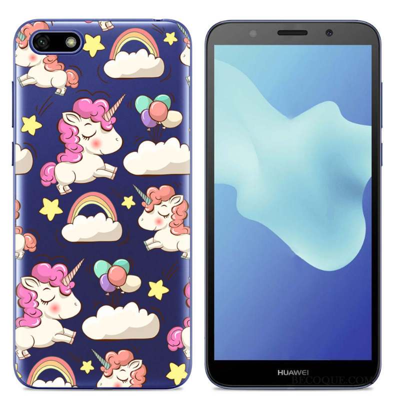 Huawei Y5 2018 Rose Simple Coque Étui Créatif Fluide Doux