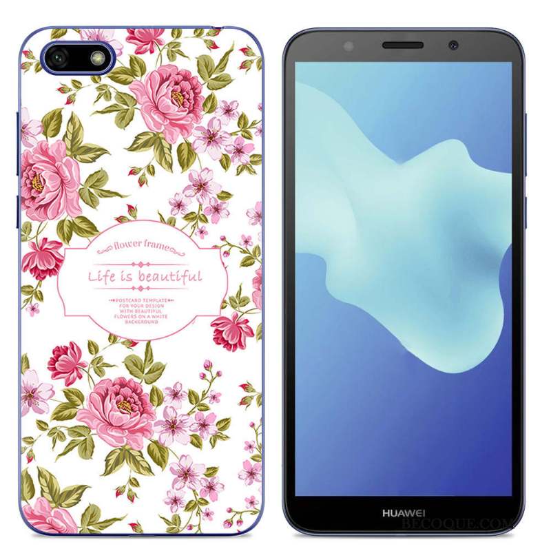 Huawei Y5 2018 Rose Simple Coque Étui Créatif Fluide Doux