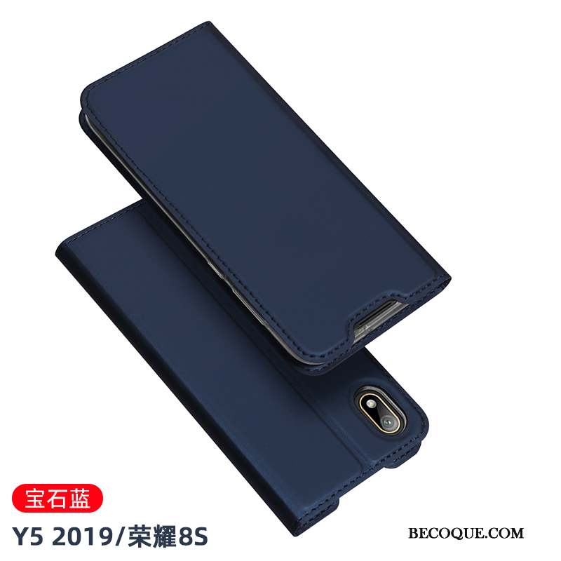 Huawei Y5 2019 Coque Carte Bleu Business Nouveau Étui Tout Compris