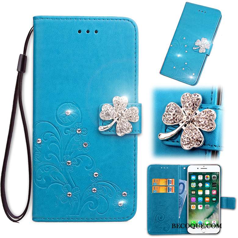 Huawei Y5 2019 Coque De Téléphone Bleu Fluide Doux Protection Housse Étui En Cuir