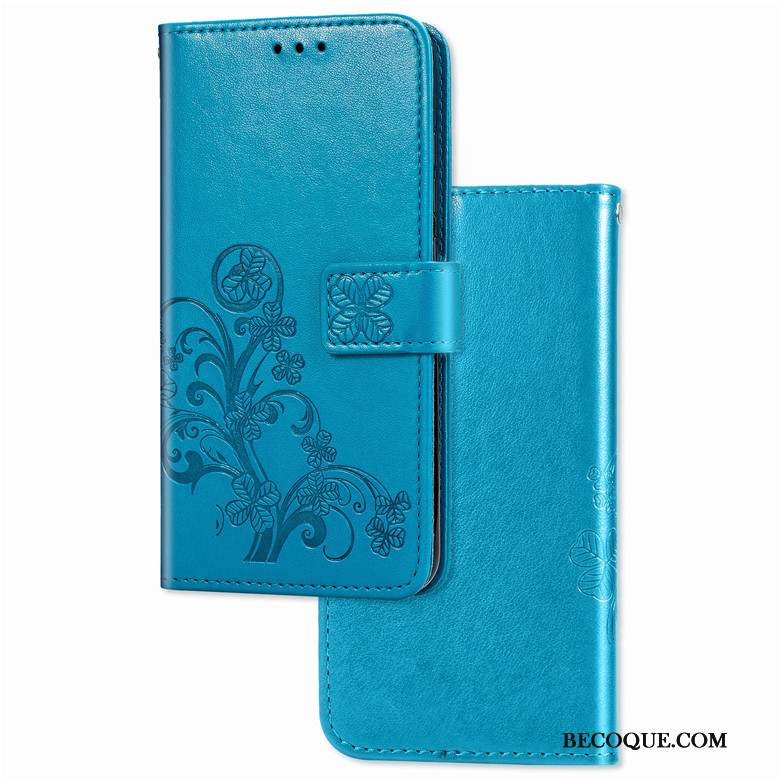 Huawei Y5 2019 Coque De Téléphone Bleu Fluide Doux Protection Housse Étui En Cuir