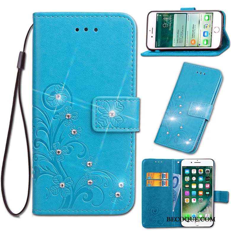 Huawei Y5 2019 Coque De Téléphone Bleu Fluide Doux Protection Housse Étui En Cuir