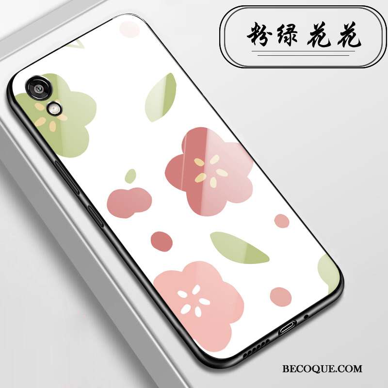 Huawei Y5 2019 Coque De Téléphone Ornements Suspendus Fleurs Vert Protection Verre