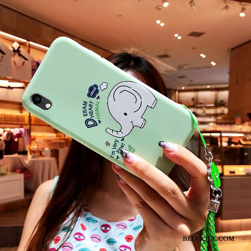 Huawei Y5 2019 Coque De Téléphone Étui Fluide Doux Peinture Vert Incassable