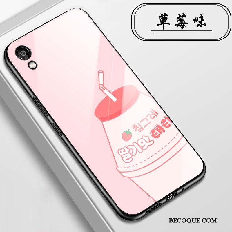 Huawei Y5 2019 Petit Coque De Téléphone Verre Fluide Doux Rose Protection