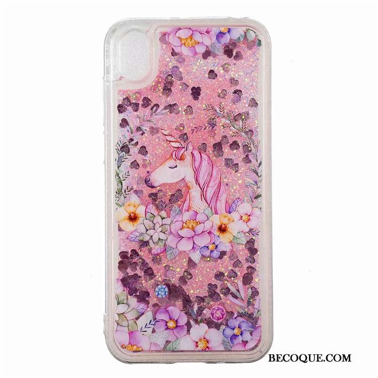 Huawei Y5 2019 Quicksand Coque De Téléphone Dessin Animé Étui Violet Fluide Doux