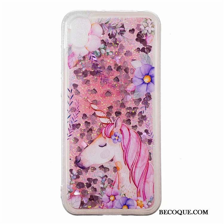 Huawei Y5 2019 Quicksand Coque De Téléphone Dessin Animé Étui Violet Fluide Doux