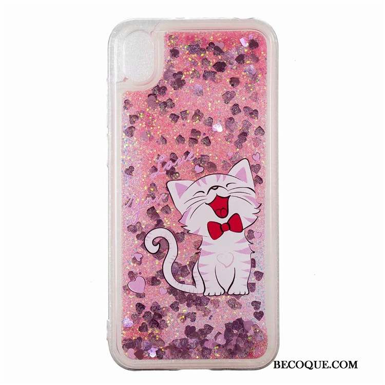 Huawei Y5 2019 Quicksand Coque De Téléphone Dessin Animé Étui Violet Fluide Doux