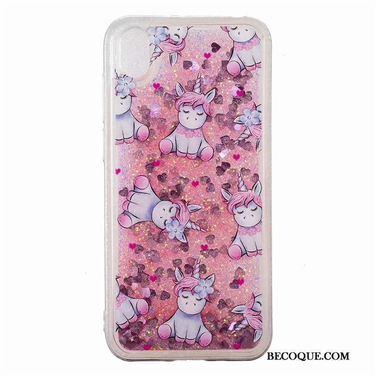 Huawei Y5 2019 Quicksand Coque De Téléphone Dessin Animé Étui Violet Fluide Doux