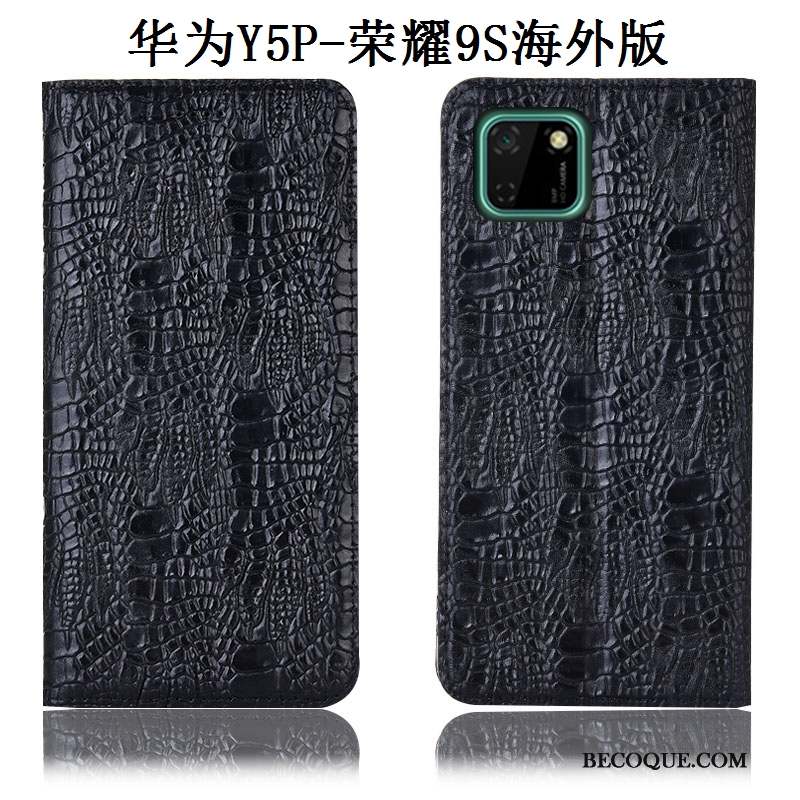 Huawei Y5p Protection Modèle Fleurie Incassable Housse Coque De Téléphone Cuir Véritable