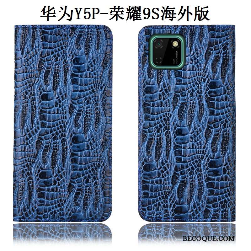 Huawei Y5p Protection Modèle Fleurie Incassable Housse Coque De Téléphone Cuir Véritable