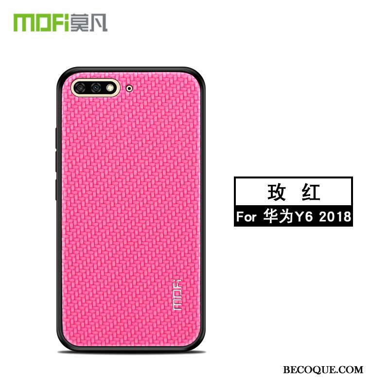 Huawei Y6 2018 Antidérapant Tissu Étui Coque De Téléphone Rouge