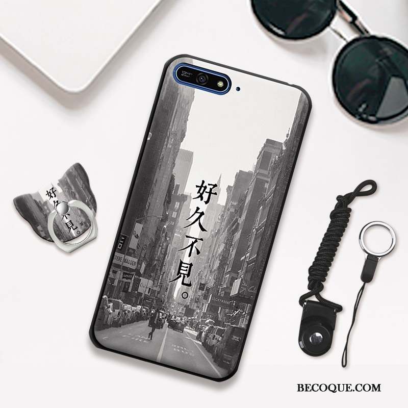 Huawei Y6 2018 Coque De Téléphone Protection Dessin Animé Étui Blanc