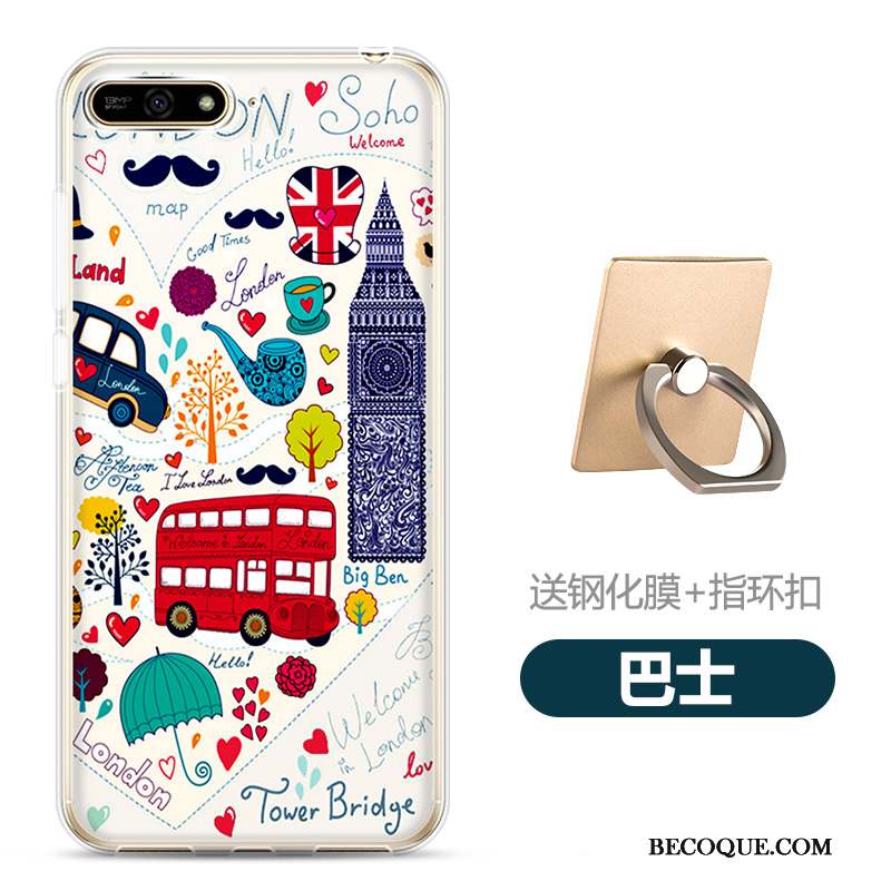 Huawei Y6 2018 Coque Protection Dessin Animé Tempérer Téléphone Portable Fluide Doux