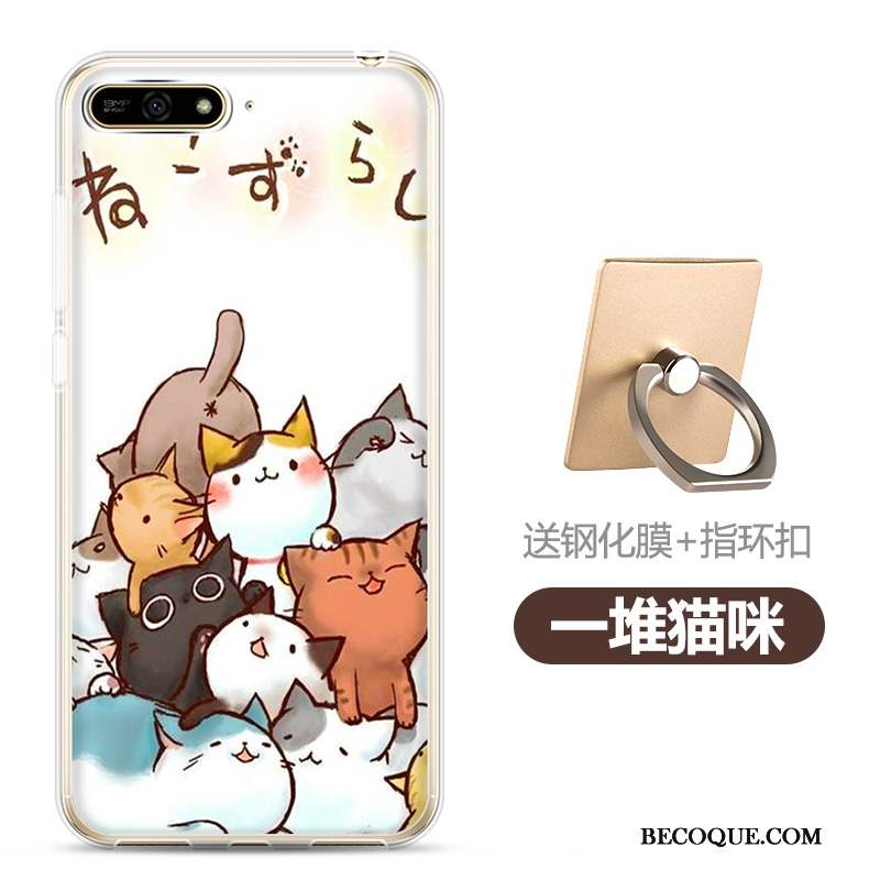 Huawei Y6 2018 Coque Protection Dessin Animé Tempérer Téléphone Portable Fluide Doux