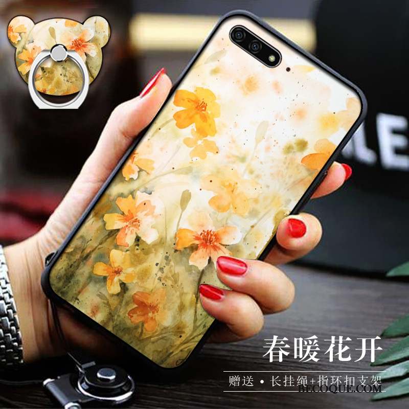 Huawei Y6 2018 Coque Protection Tout Compris Étui Dessin Animé Bleu Téléphone Portable