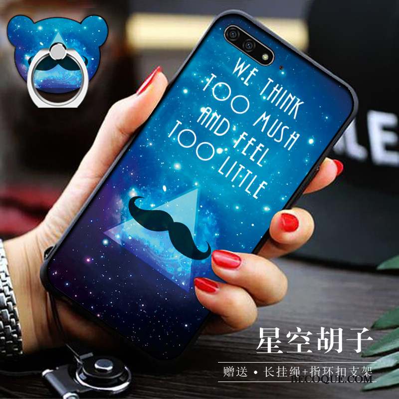 Huawei Y6 2018 Coque Protection Tout Compris Étui Dessin Animé Bleu Téléphone Portable