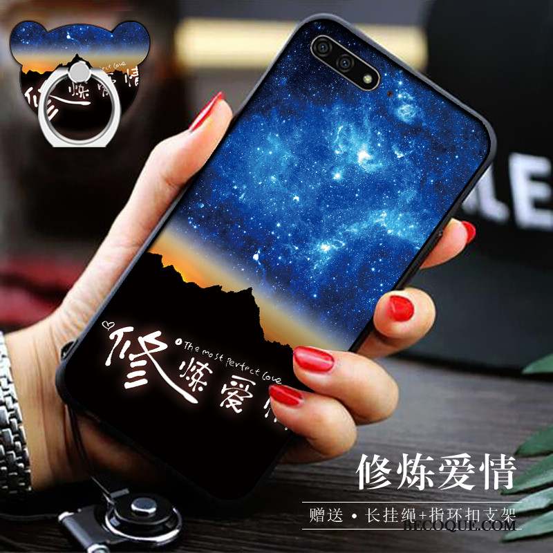Huawei Y6 2018 Coque Protection Tout Compris Étui Dessin Animé Bleu Téléphone Portable