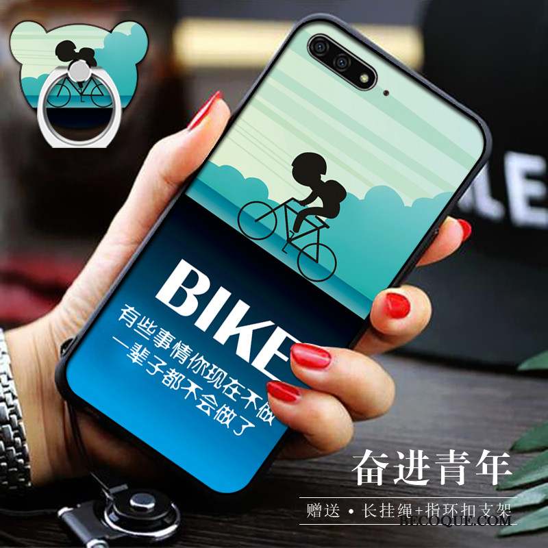 Huawei Y6 2018 Coque Protection Tout Compris Étui Dessin Animé Bleu Téléphone Portable