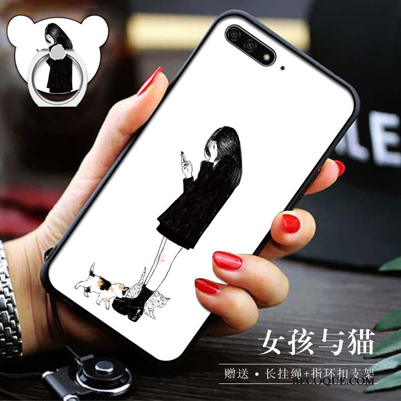 Huawei Y6 2018 Coque Protection Tout Compris Étui Dessin Animé Bleu Téléphone Portable