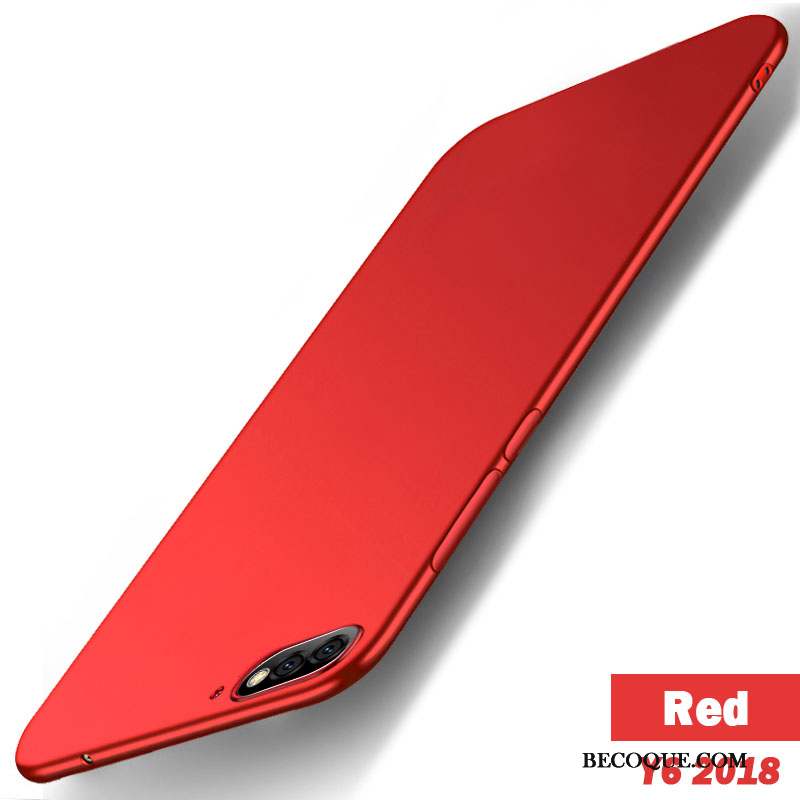 Huawei Y6 2018 Tout Compris Étui Protection Coque De Téléphone Rouge Fluide Doux