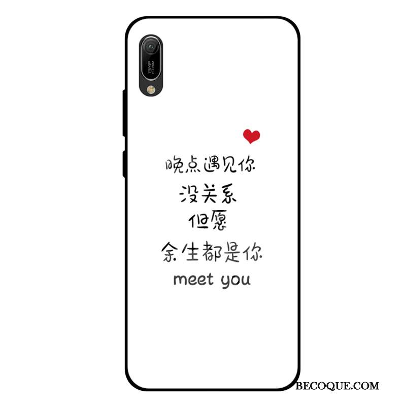 Huawei Y6 2019 Blanc Coque De Téléphone Tout Compris Fluide Doux Amoureux Silicone