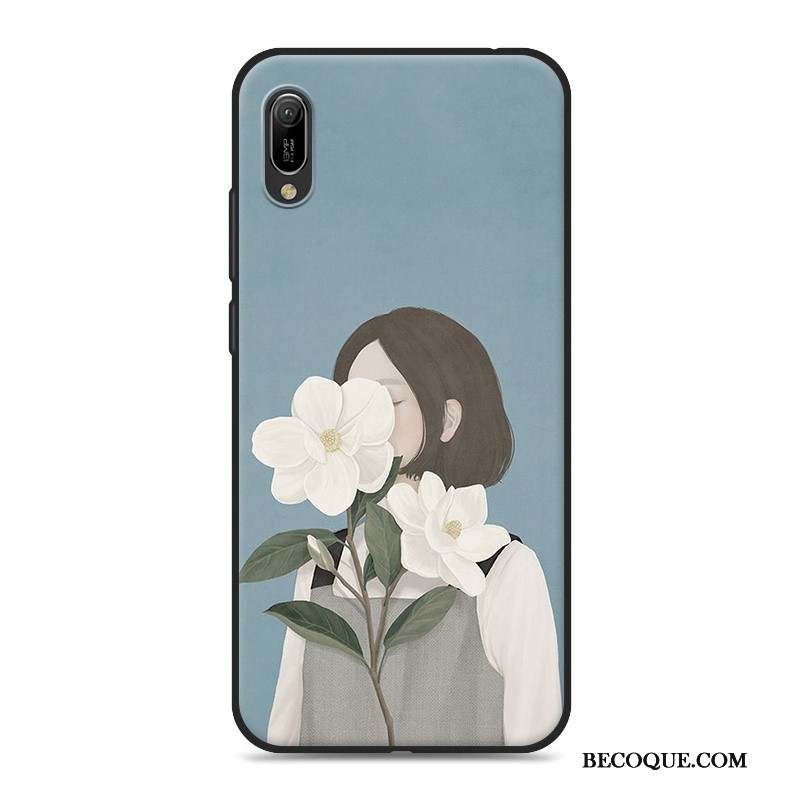 Huawei Y6 2019 Blanc Fluide Doux Coque De Téléphone Protection Étui