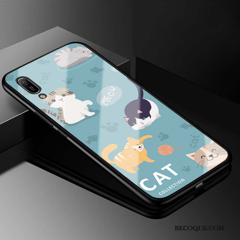 Huawei Y6 2019 Coque Bleu Tout Compris Dessin Animé Protection Charmant Étui