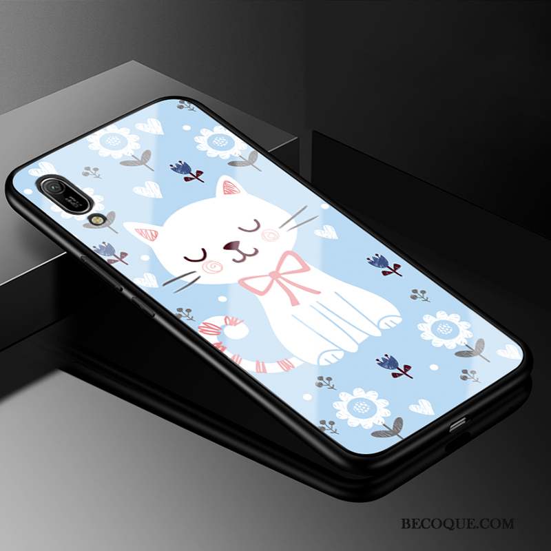 Huawei Y6 2019 Coque Bleu Tout Compris Dessin Animé Protection Charmant Étui