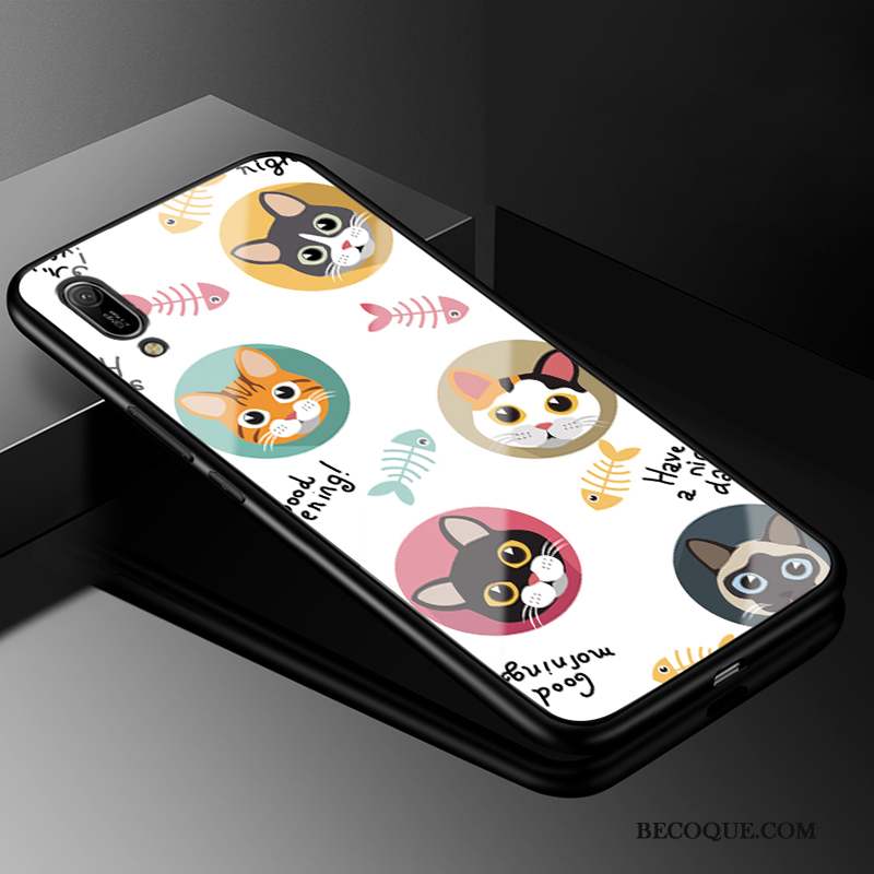 Huawei Y6 2019 Coque Bleu Tout Compris Dessin Animé Protection Charmant Étui