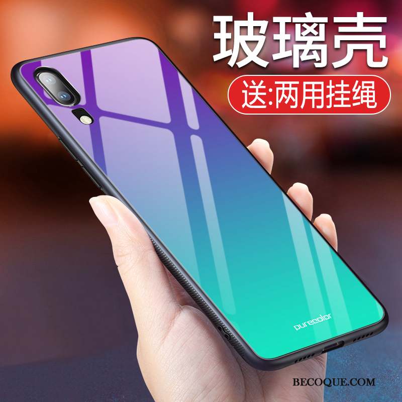 Huawei Y6 2019 Coque Couvercle Arrière Silicone Tout Compris Miroir Violet Incassable