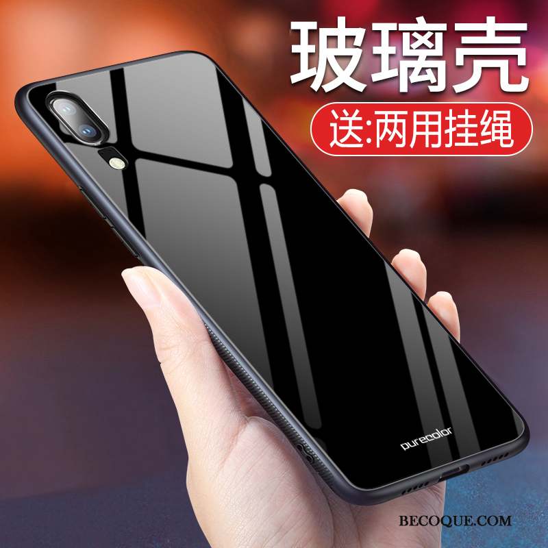 Huawei Y6 2019 Coque Couvercle Arrière Silicone Tout Compris Miroir Violet Incassable