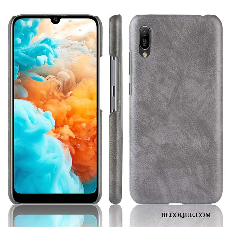 Huawei Y6 2019 Coque De Téléphone Modèle Fleurie Difficile Cuir Litchi Étui