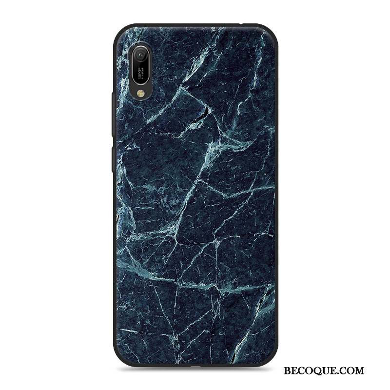 Huawei Y6 2019 Coque Grain De Bois Gris Fluide Doux Personnalité Tout Compris Silicone