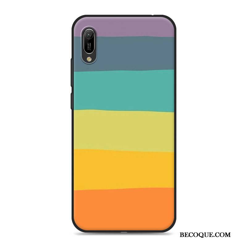 Huawei Y6 2019 Coque Noir Protection Silicone Fluide Doux Incassable Étui