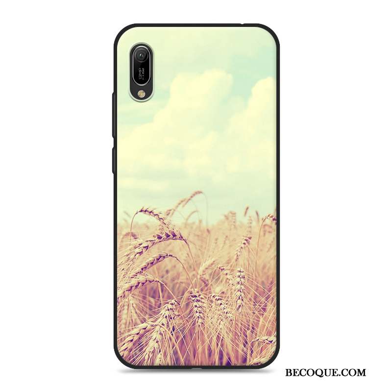 Huawei Y6 2019 Coque Noir Protection Silicone Fluide Doux Incassable Étui