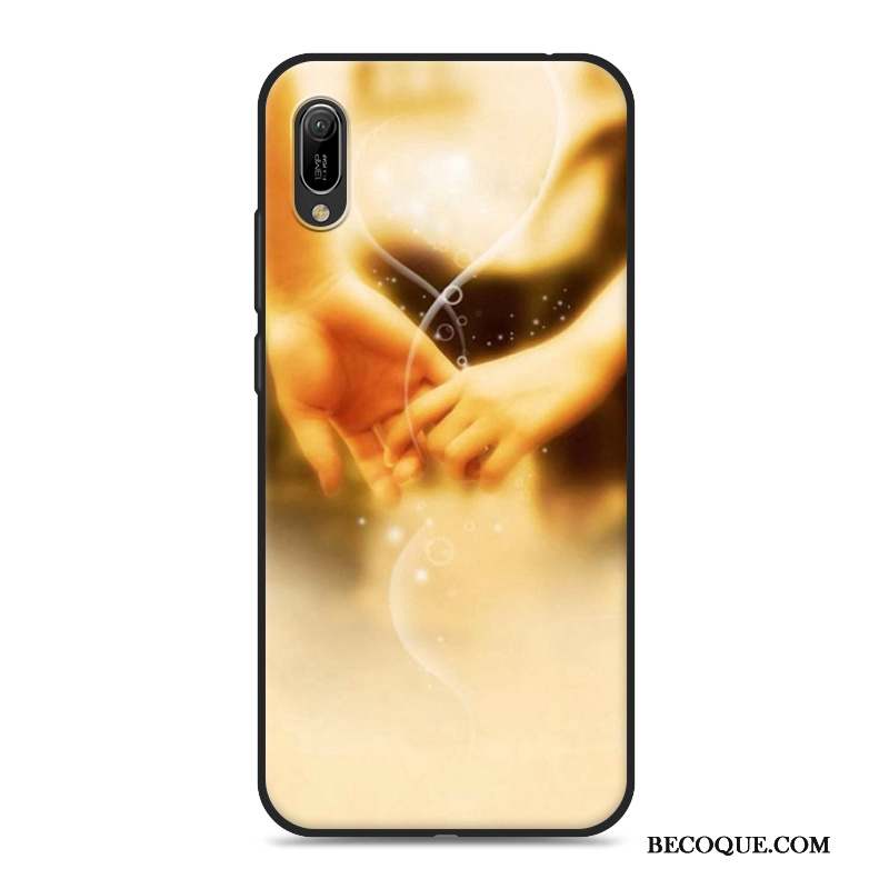 Huawei Y6 2019 Coque Noir Protection Silicone Fluide Doux Incassable Étui