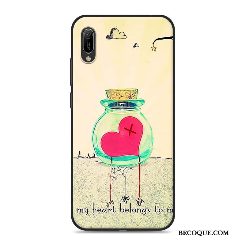 Huawei Y6 2019 Coque Noir Protection Silicone Fluide Doux Incassable Étui