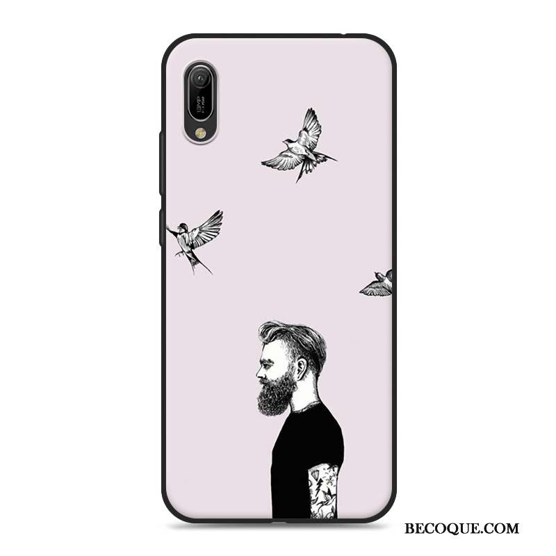 Huawei Y6 2019 Coque Tendance Amoureux Rose Silicone Marque De Tendance Net Rouge