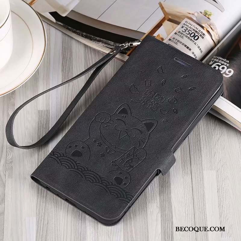 Huawei Y6 2019 Coque Étui Silicone Fluide Doux Étui En Cuir Ornements Suspendus Clamshell