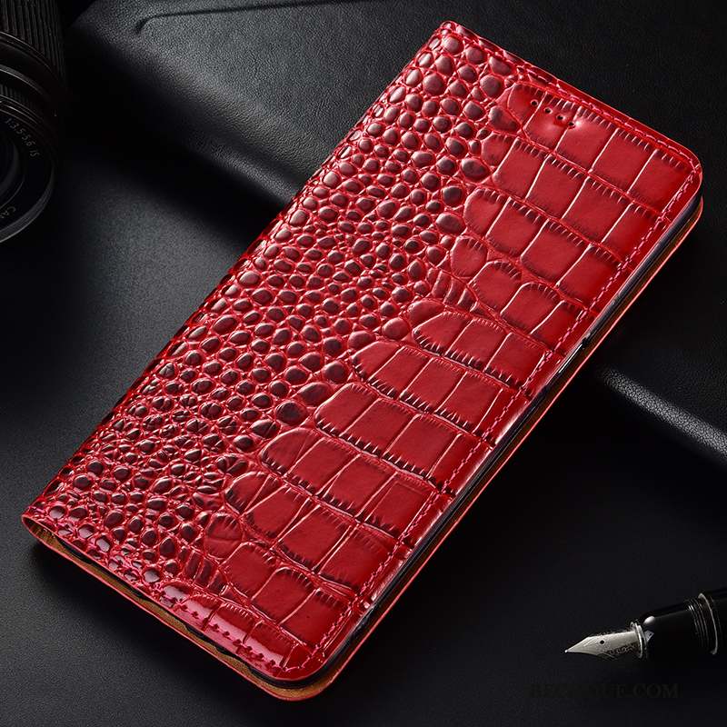 Huawei Y6 2019 Cuir Véritable Modèle Fleurie Coque De Téléphone Étui Crocodile Étui En Cuir