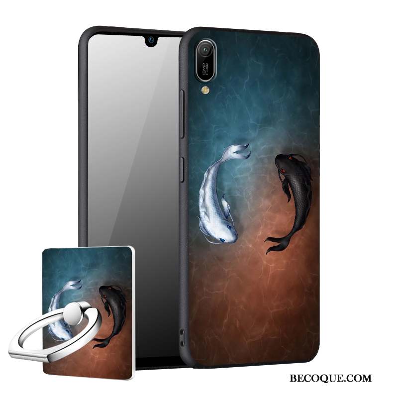 Huawei Y6 2019 Personnalité Protection Incassable Noir Étui Coque De Téléphone