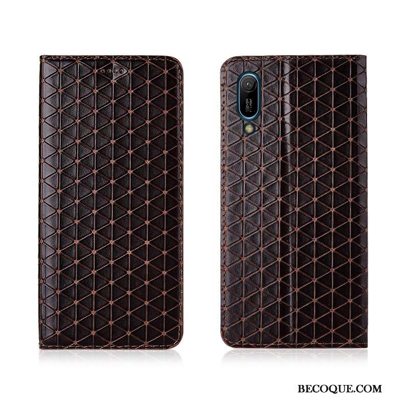 Huawei Y6 2019 Protection Nouveau Cuir Véritable Coque De Téléphone Fluide Doux