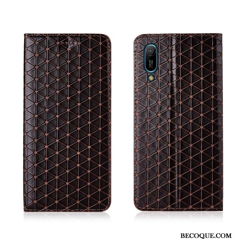 Huawei Y6 2019 Protection Nouveau Cuir Véritable Coque De Téléphone Fluide Doux