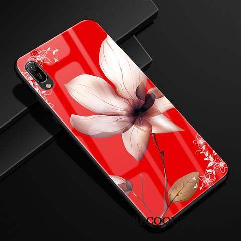 Huawei Y6 2019 Vert Coque De Téléphone Créatif Étui Verre Protection