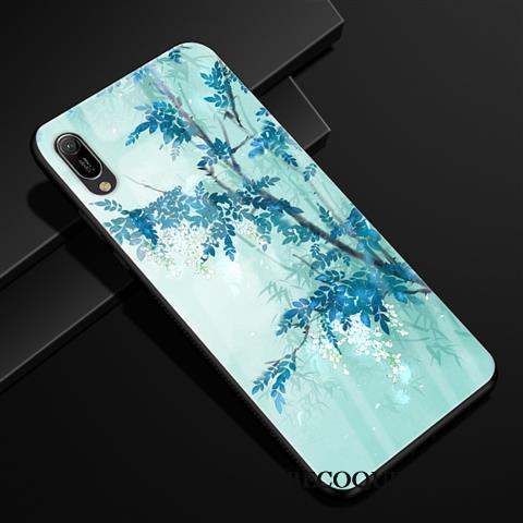 Huawei Y6 2019 Vert Coque De Téléphone Créatif Étui Verre Protection