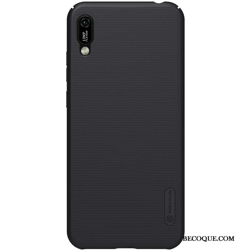 Huawei Y6 2019 Étui Coque Délavé En Daim Or De Téléphone Rouge