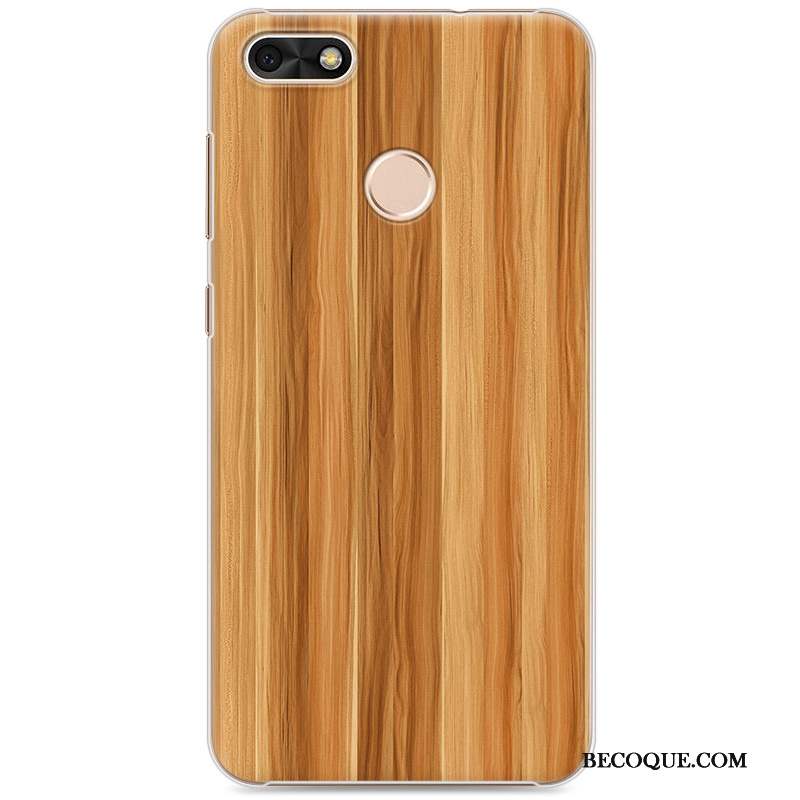 Huawei Y6 Pro 2017 Coque Protection Étui Bleu Difficile Grain De Bois Peinture