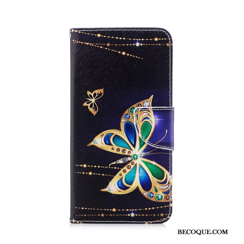 Huawei Y6 Pro 2017 Coque Étui En Cuir Housse Bleu Mini Peinture Protection