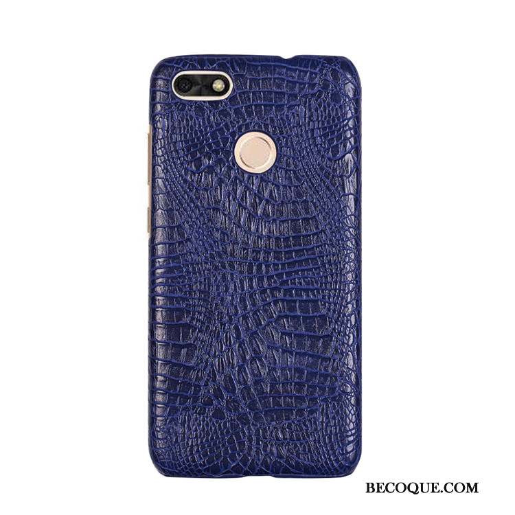 Huawei Y6 Pro 2017 Étui Coque De Téléphone Difficile Crocodile Vintage Bleu Clair